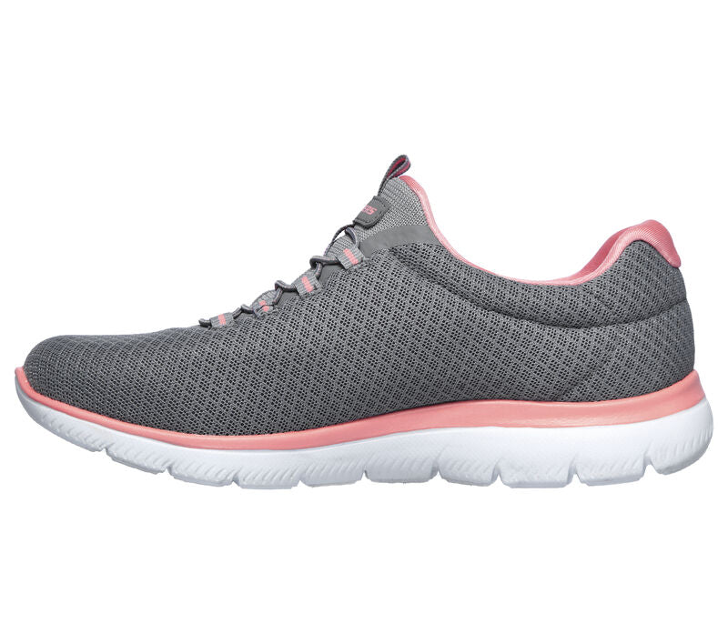 Skechers Summits Women's Slip On Memory Foam Trainer Grey Pink