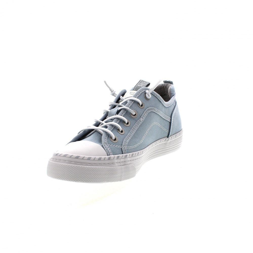 Mustang Florida 1376-308-832 Women's Elasticated Lace Canvas Pump Trainer Pastel Blue