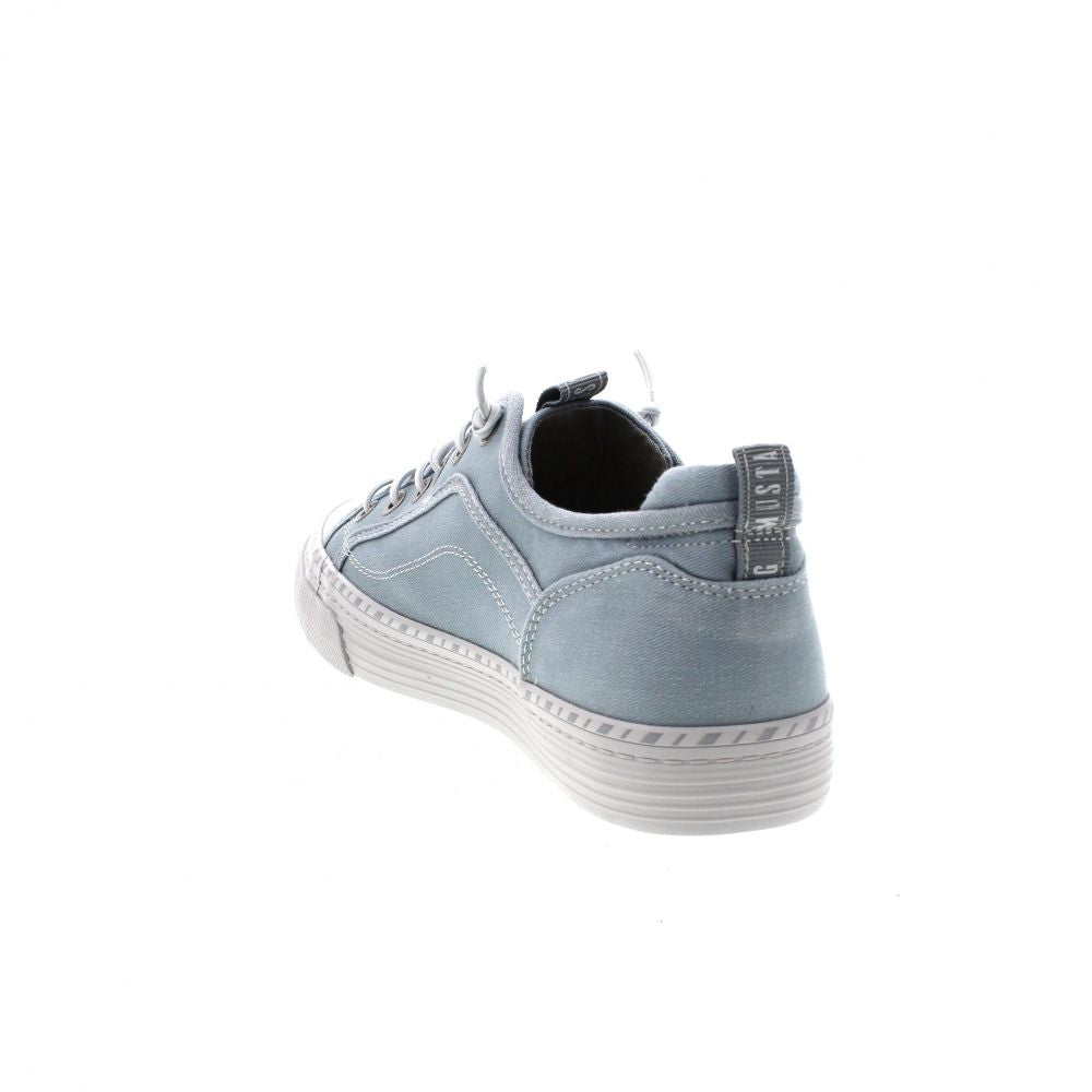 Mustang Florida 1376-308-832 Women's Elasticated Lace Canvas Pump Trainer Pastel Blue