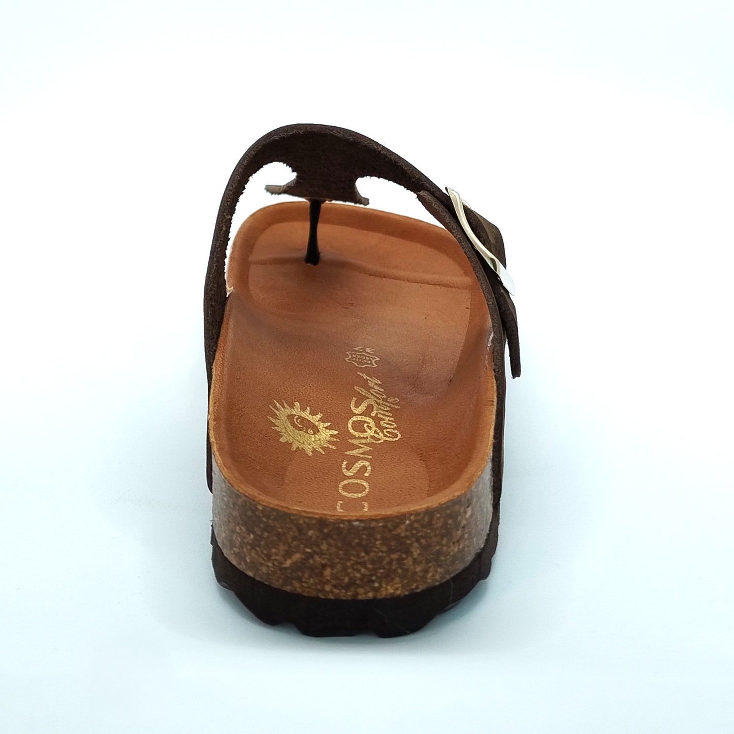 Cosmos Comfort Mercury 6186716-32 Women's Leather Toe Post Slide On Mule Sandal Dark Brown