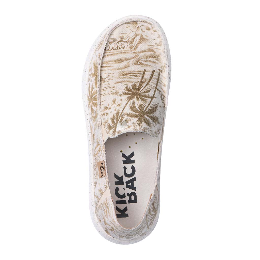 KickBack Couch 2.0 Men's Lightweight Canvas Slip On Shoe Brown Beach Print