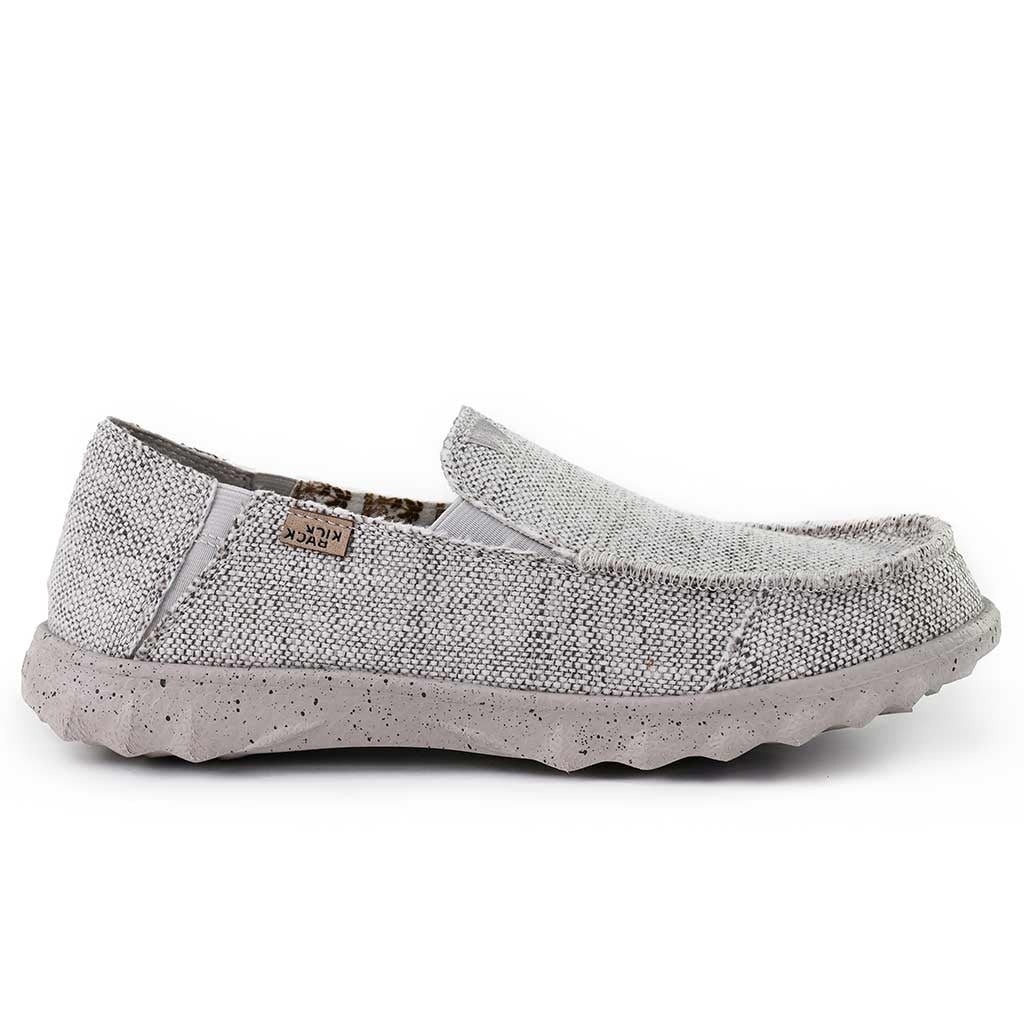 KickBack Couch Classic Men's Lightweight Carpet Bag Weave Slip On Shoe Oat Grey