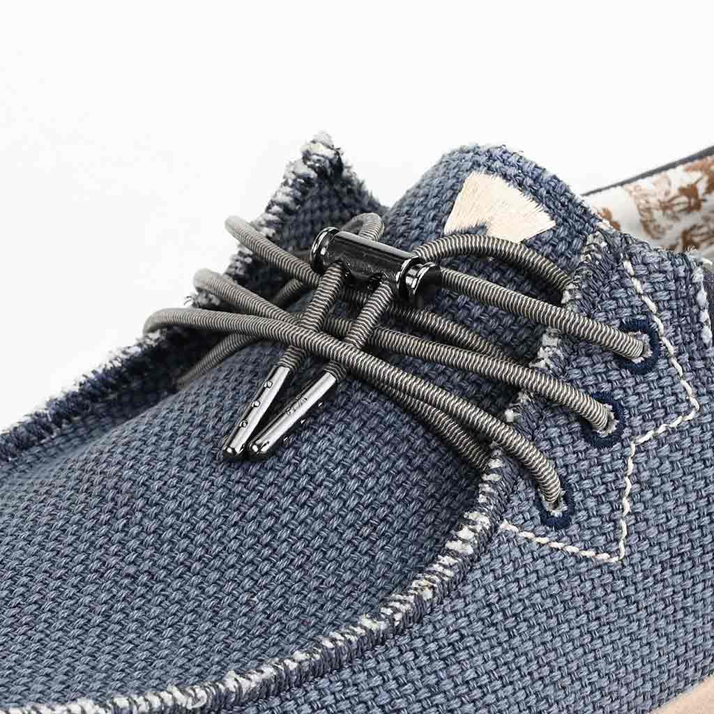 KickBack Haven Woven Men's Elasticated Lace Lightweight Slip On Shoe Navy