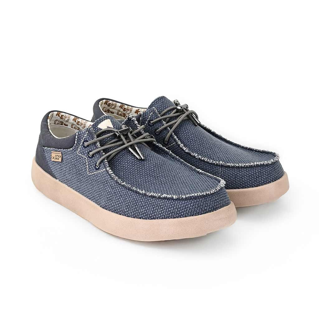 KickBack Haven Woven Men's Elasticated Lace Lightweight Slip On Shoe Navy
