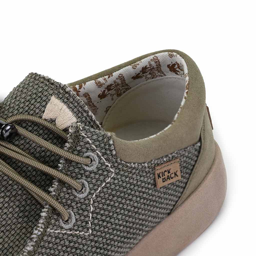 KickBack Haven Woven Men's Elasticated Lace Lightweight Slip On Shoe Khaki