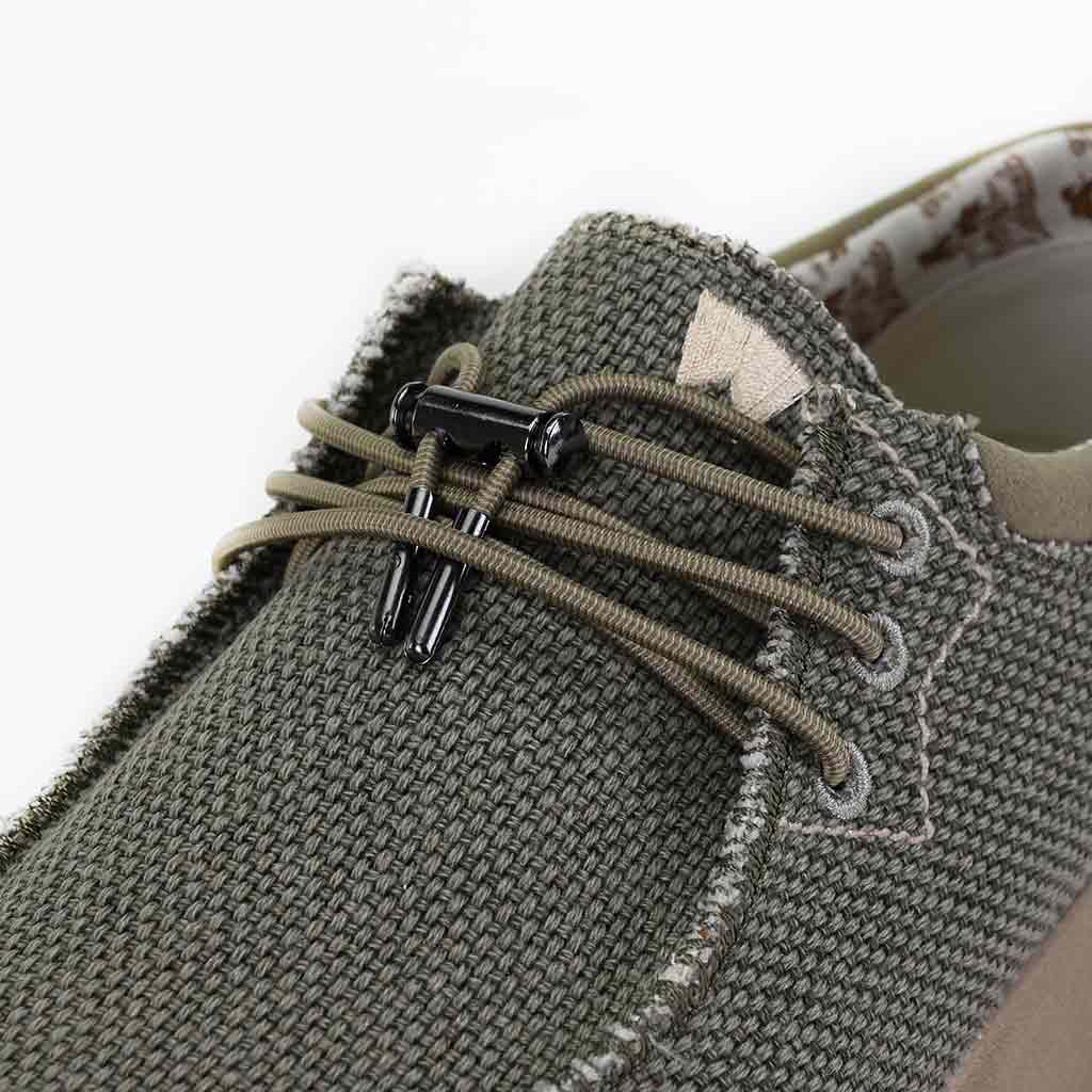 KickBack Haven Woven Men's Elasticated Lace Lightweight Slip On Shoe Khaki