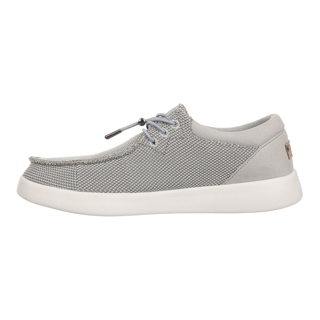 KickBack Haven Mesh Men's Elasticated Lace Lightweight Slip On Shoe Silver/Grey