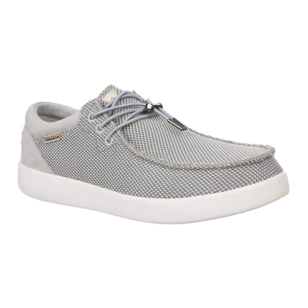 KickBack Haven Mesh Men's Elasticated Lace Lightweight Slip On Shoe Silver/Grey