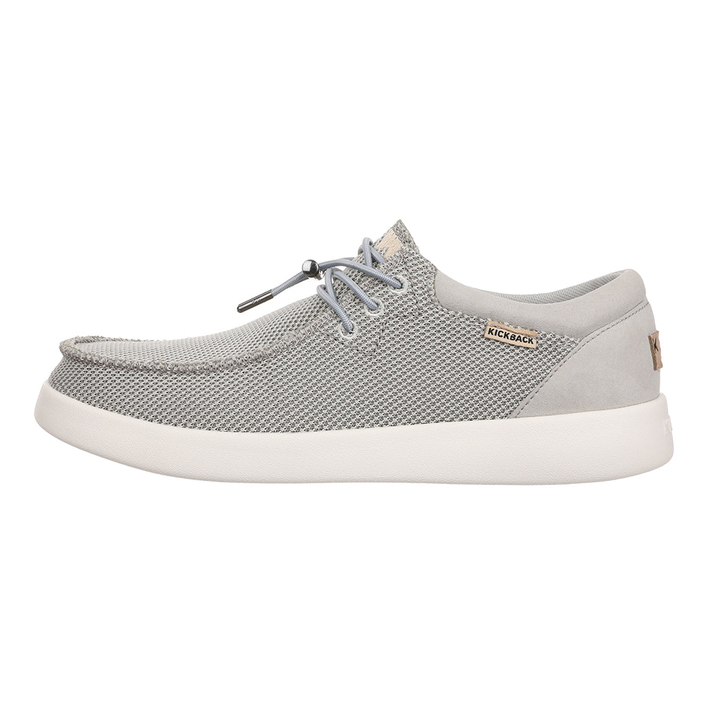 KickBack Haven Mesh Men's Elasticated Lace Lightweight Slip On Shoe Silver/Grey