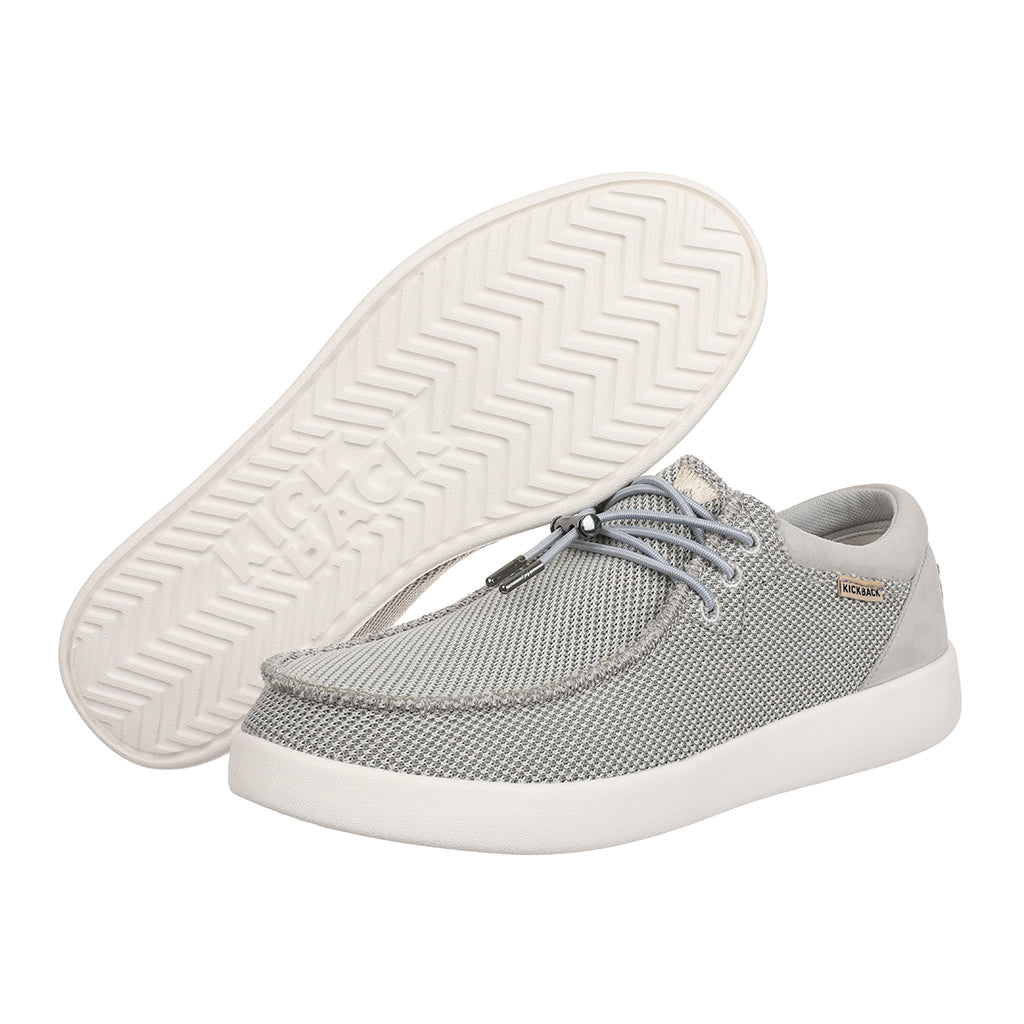 KickBack Haven Mesh Men's Elasticated Lace Lightweight Slip On Shoe Silver/Grey