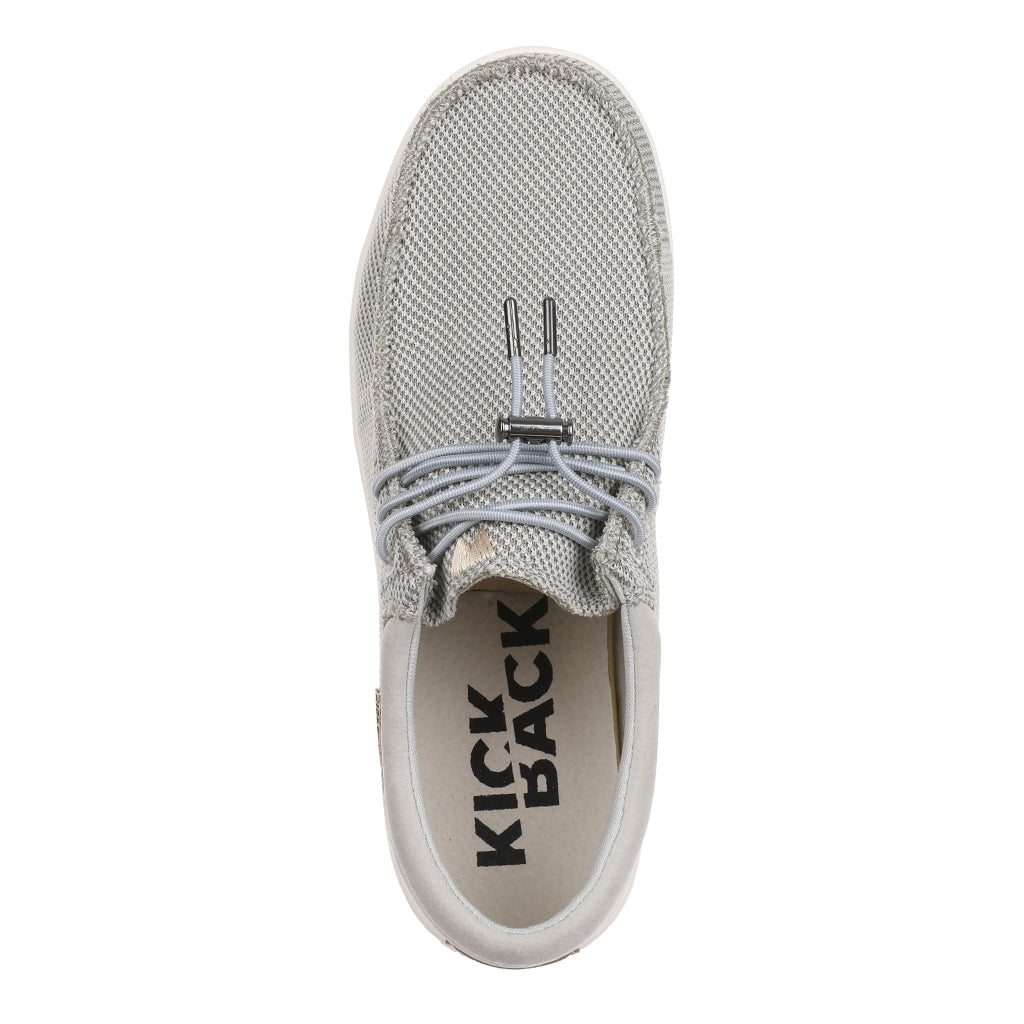 KickBack Haven Mesh Men's Elasticated Lace Lightweight Slip On Shoe Silver/Grey