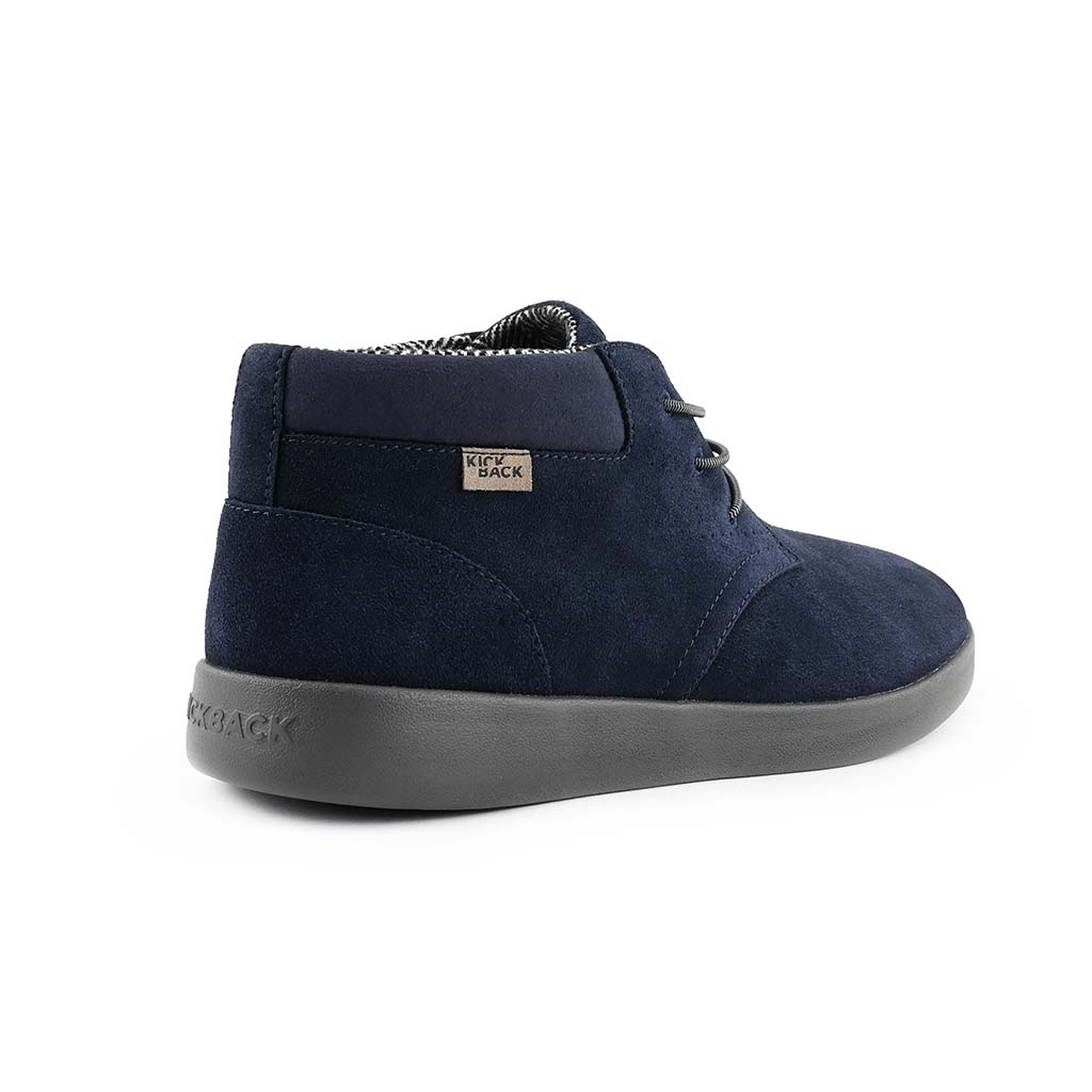 KickBack Gofer Men's Elasticated Lace Suede Chukka Boot Navy