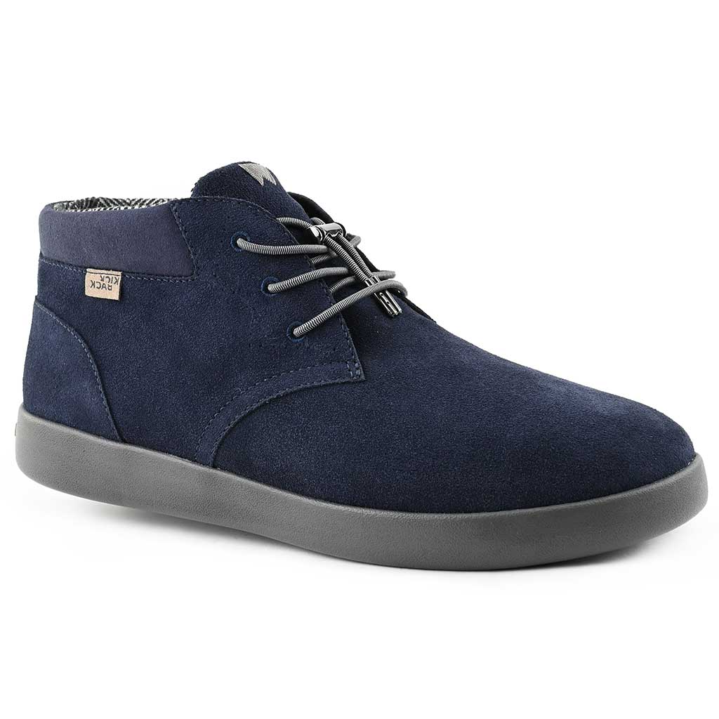 KickBack Gofer Men's Elasticated Lace Suede Chukka Boot Navy