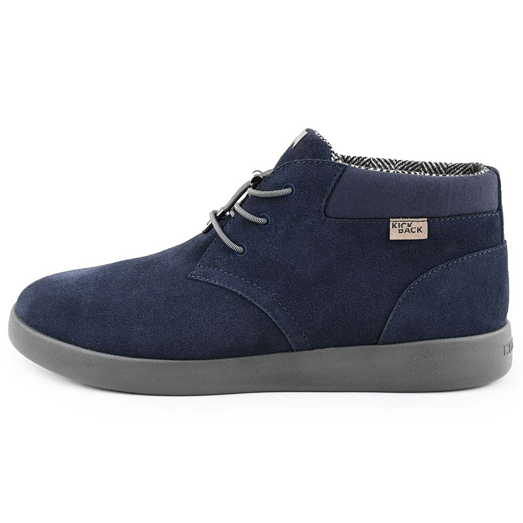 KickBack Gofer Men's Elasticated Lace Suede Chukka Boot Navy