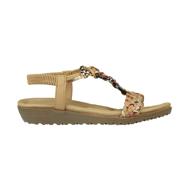 Jo & Joe Marrakesh Women's Beaded Slingback Sandal Tan