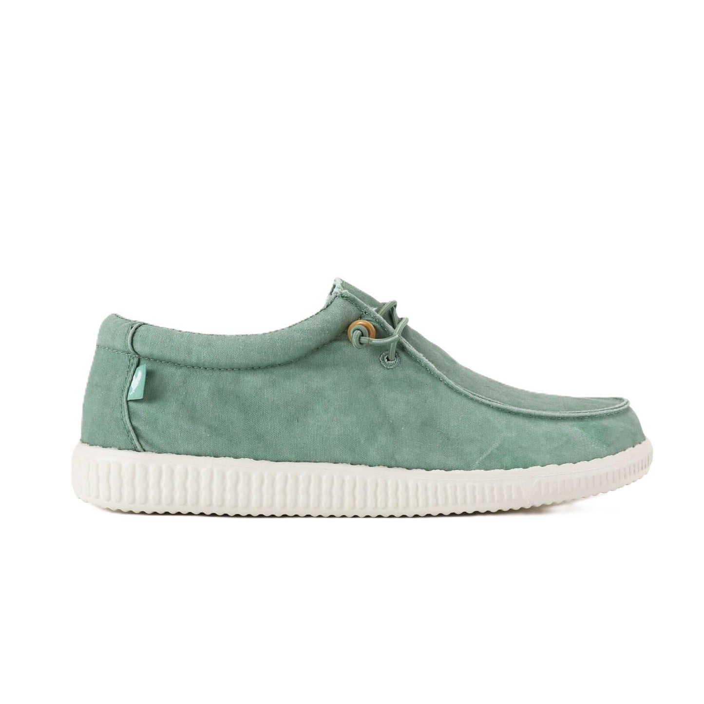 Walk In Pitas Wallabi Washed Men's Lightweight Wally Slip On Canvas Shoe Verde Menta