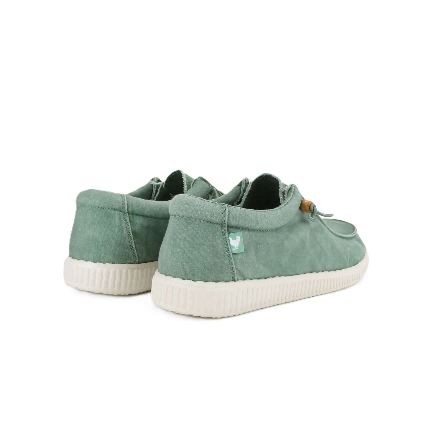 Walk In Pitas Wallabi Washed Men's Lightweight Wally Slip On Canvas Shoe Verde Menta