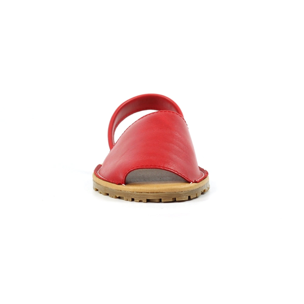 Lunar Amara Women's Leather Flat Heel Slingback Sandal Red