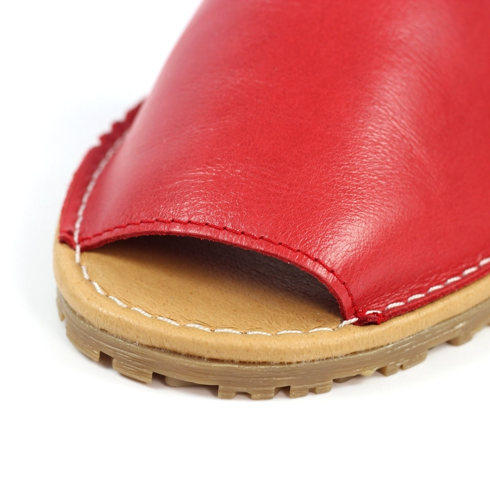 Lunar Amara Women's Leather Flat Heel Slingback Sandal Red
