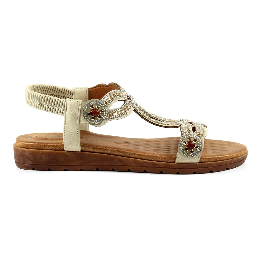 Lunar Arraso Women's Jewel Slingback Sandal Beige