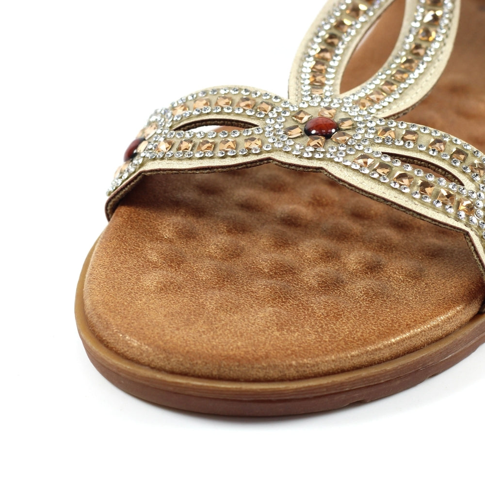 Lunar Arraso Women's Jewel Slingback Sandal Beige