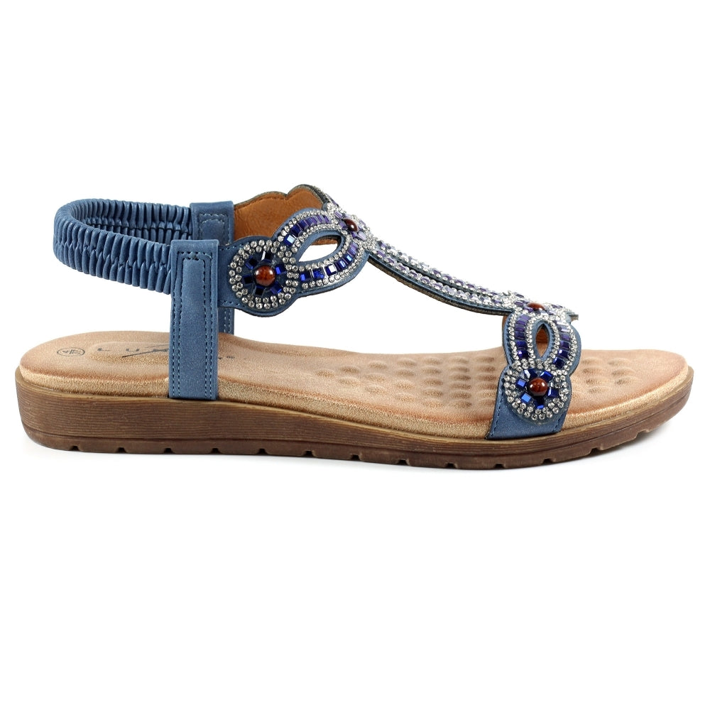 Lunar Arraso Women's Jewel Slingback Sandal Blue