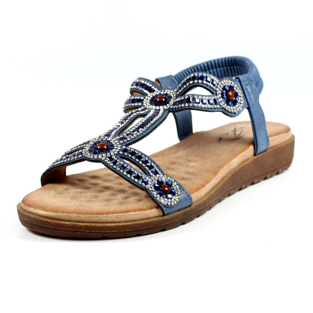 Lunar Arraso Women's Jewel Slingback Sandal Blue