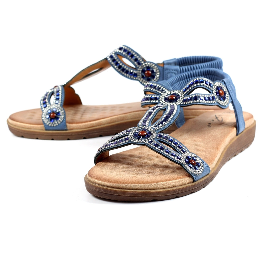 Lunar Arraso Women's Jewel Slingback Sandal Blue