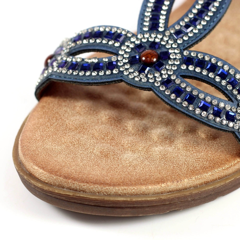 Lunar Arraso Women's Jewel Slingback Sandal Blue