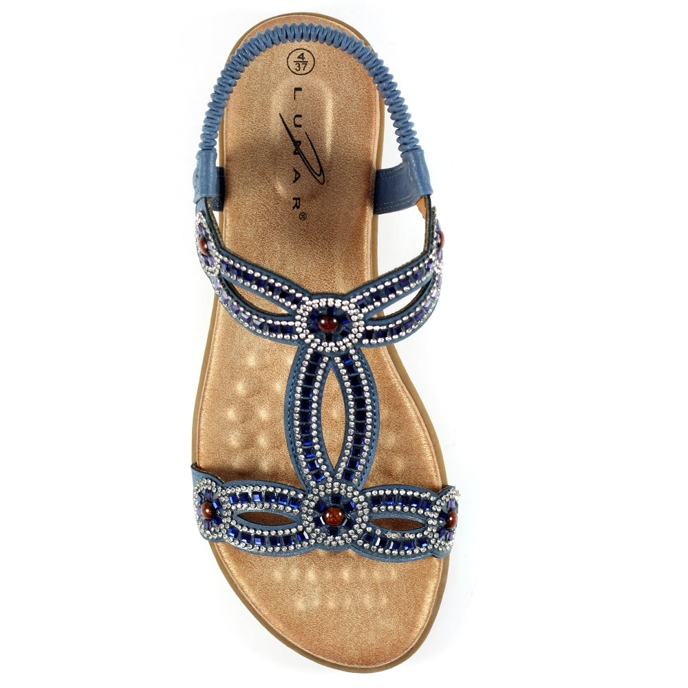 Lunar Arraso Women's Jewel Slingback Sandal Blue