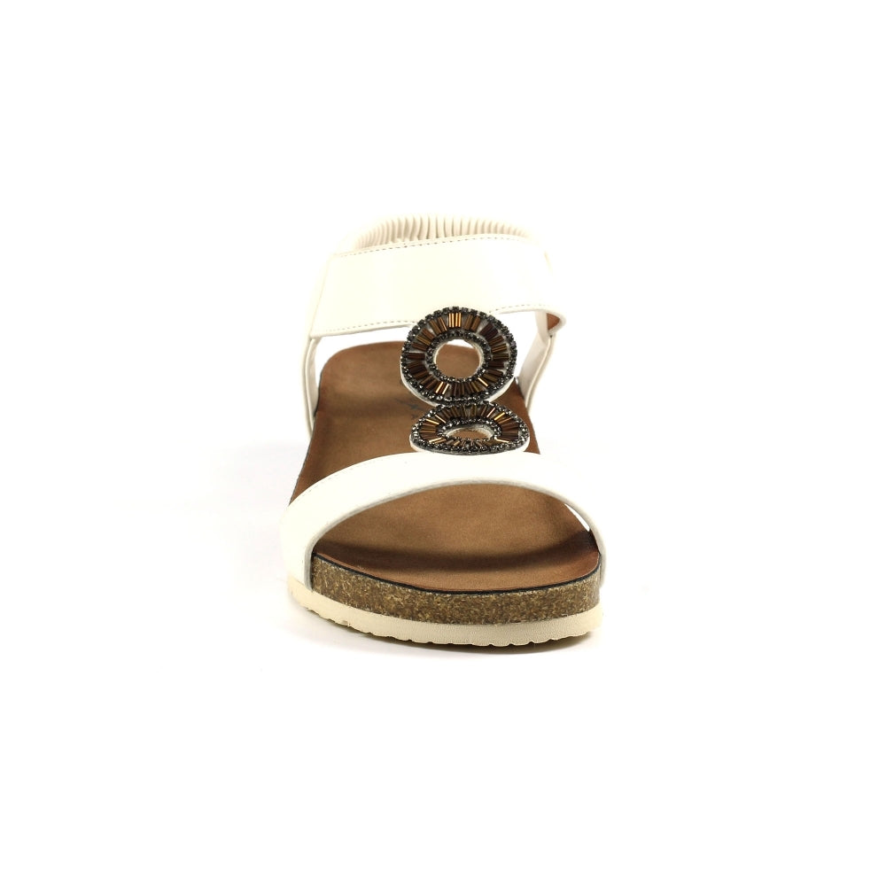 Lunar Barwell Women's T Bar Wedge Sandal White