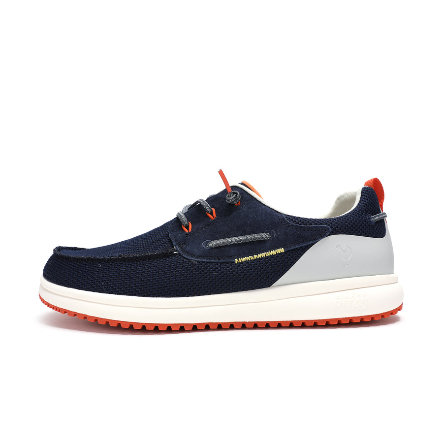 Walk In Pitas Bay Men's Lightweight Slip On Boat Shoe Marino