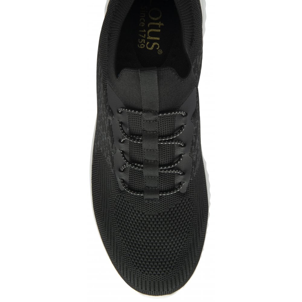 Lotus Cadiz Men's Lightweight Slip On Casual Trainer Black