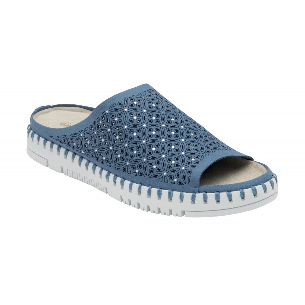 Lotus Maja Women's Open Toe Slip On Mule Blue