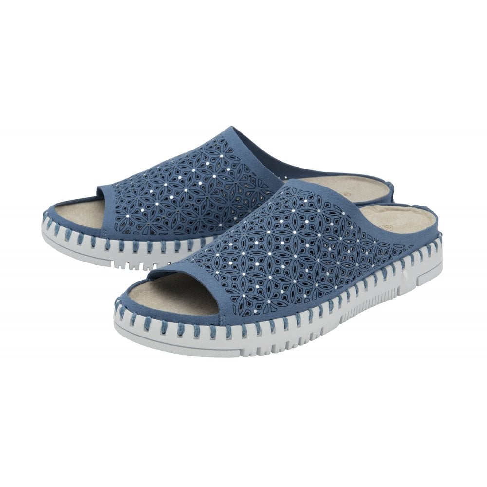 Lotus Maja Women's Open Toe Slip On Mule Blue