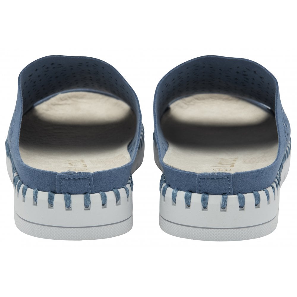 Lotus Maja Women's Open Toe Slip On Mule Blue