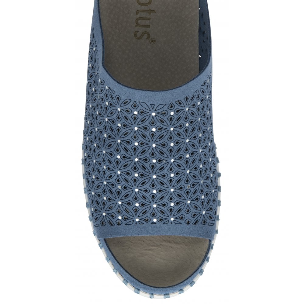 Lotus Maja Women's Open Toe Slip On Mule Blue