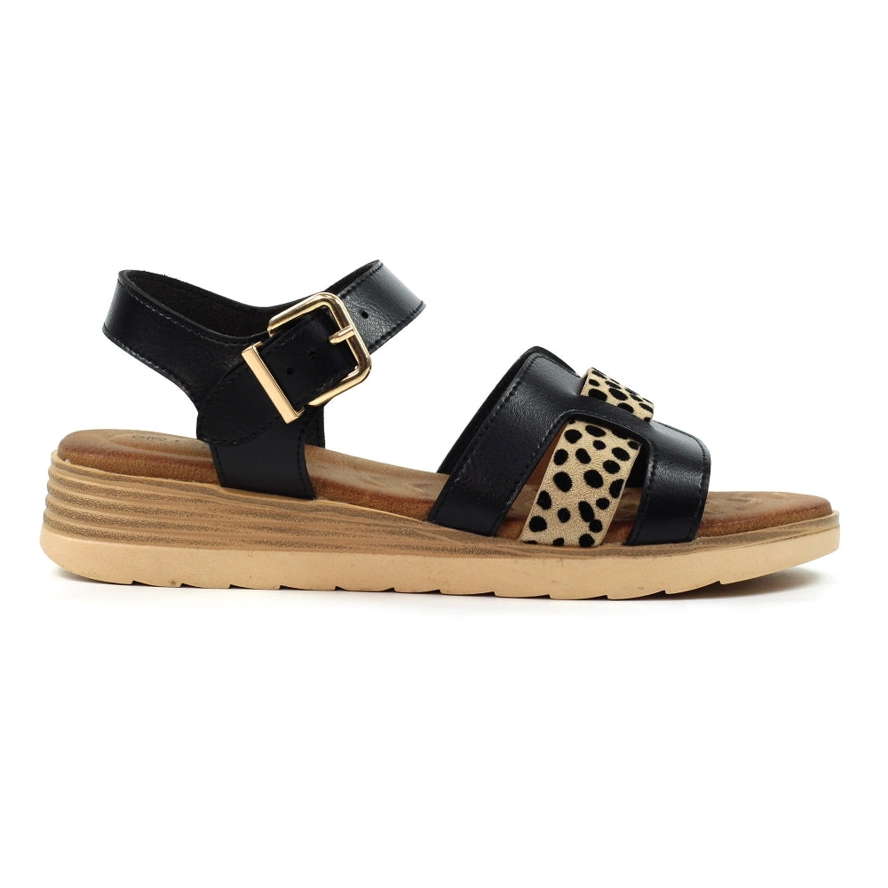 Lunar Carla Women's Wedge Sandal Black