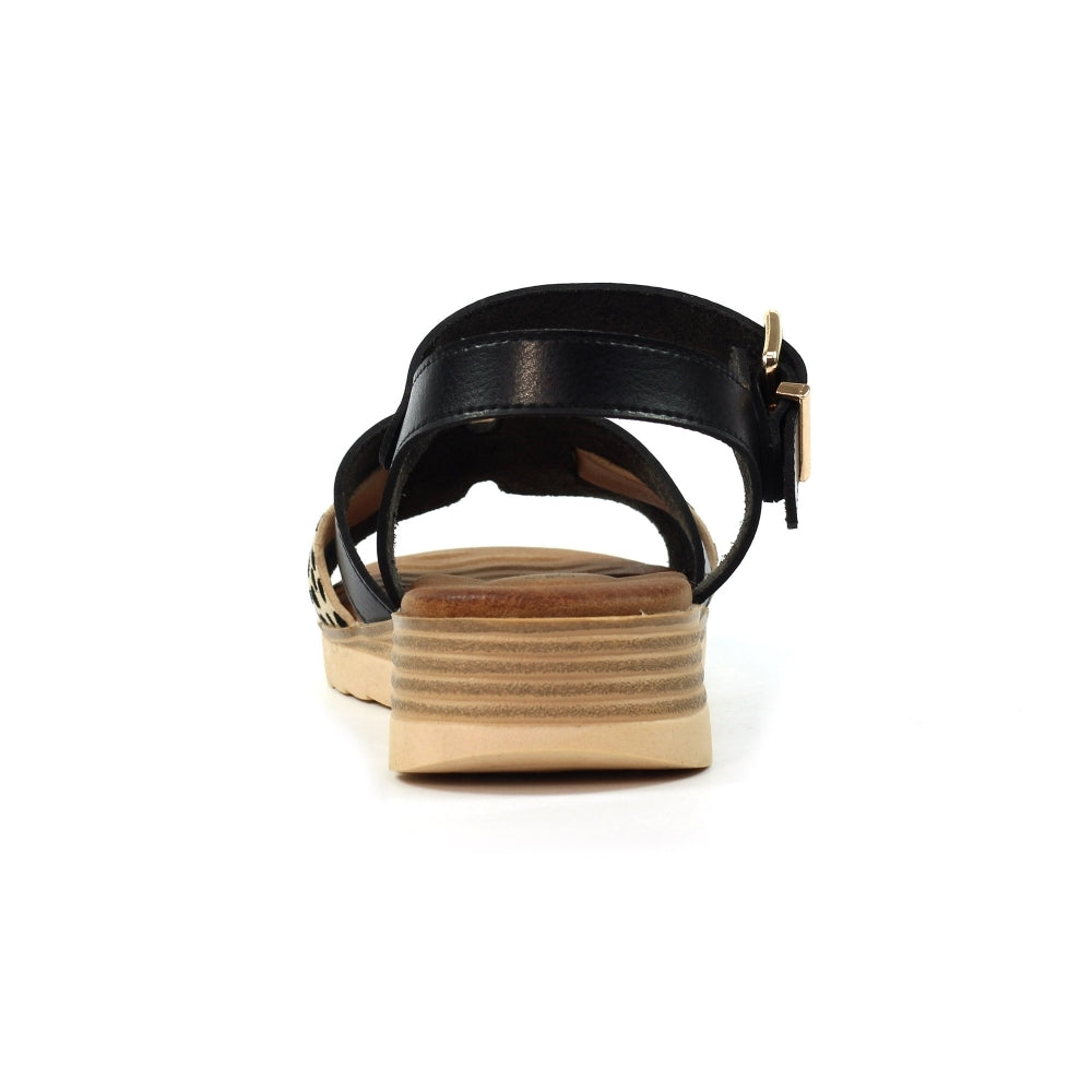 Lunar Carla Women's Wedge Sandal Black