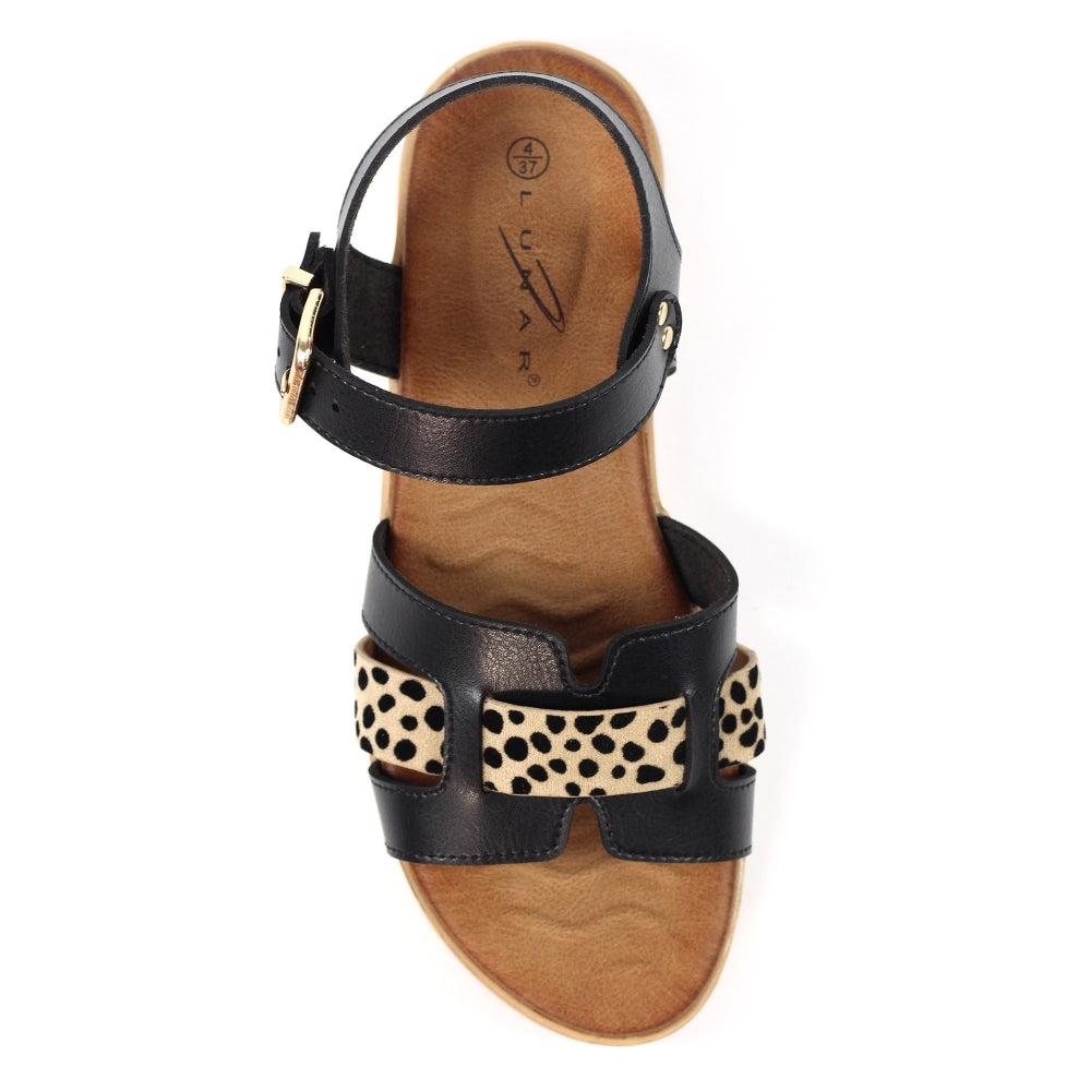 Lunar Carla Women's Wedge Sandal Black