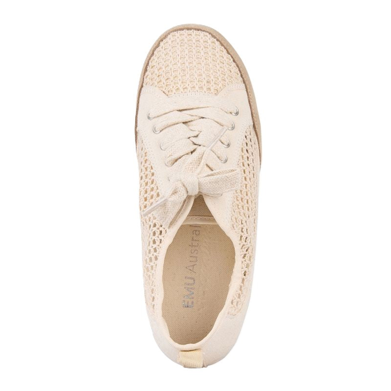 Emu Carlo Women's Lightweight Breathable Textile Mesh Lace Up Sneaker Trainer Natural