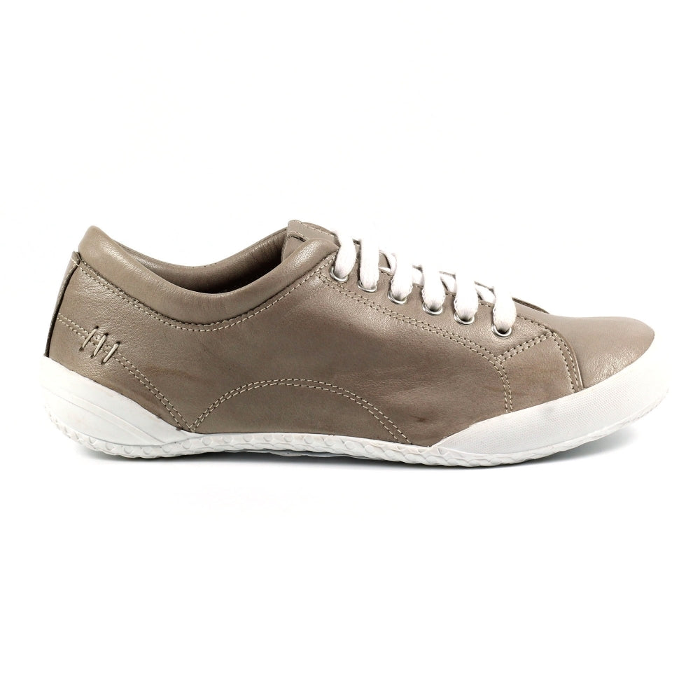 Lunar Carrick Women's Lace Leather Trainer Stone