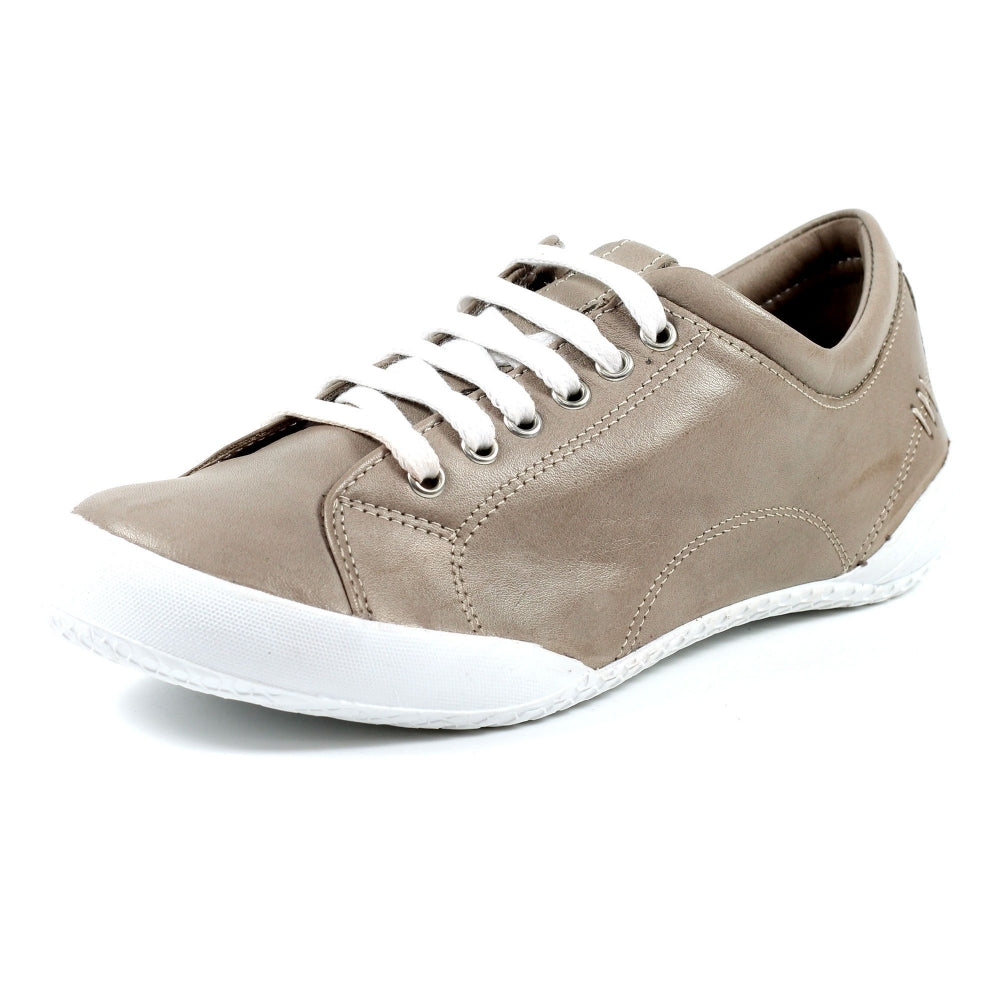 Lunar Carrick Women's Lace Leather Trainer Stone