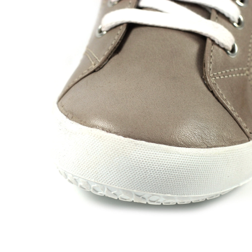 Lunar Carrick Women's Lace Leather Trainer Stone
