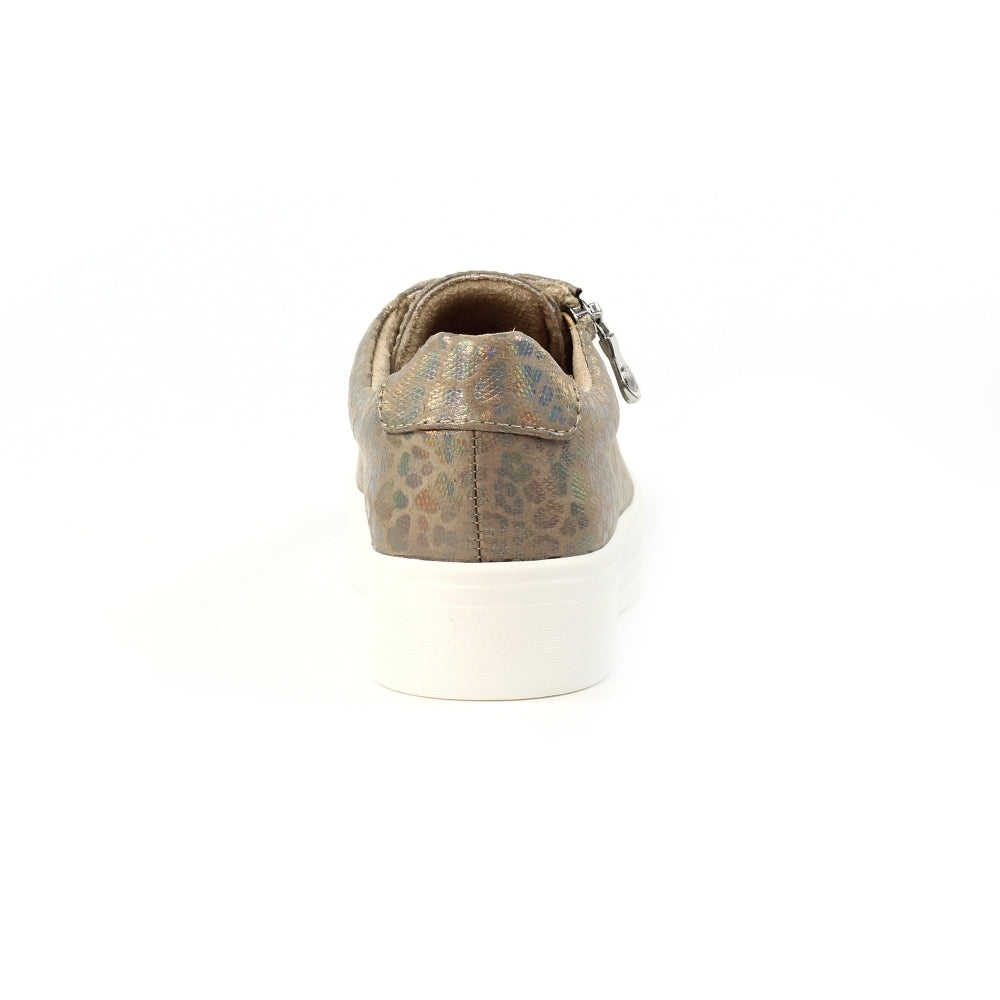 Lunar Charm Women's Low Profile Platform Sole Trainer Taupe Leopard Print