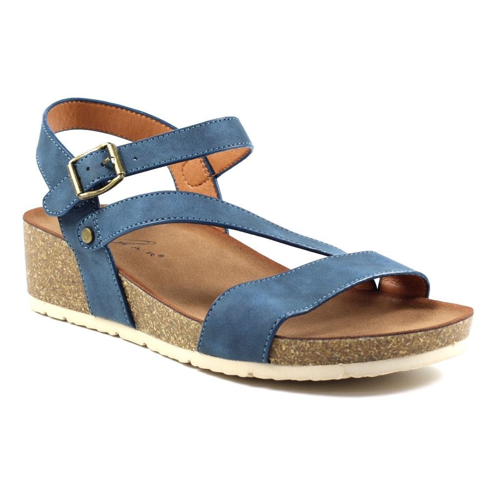 Lunar Cluster Women's Strappy Wedge Sandal Navy