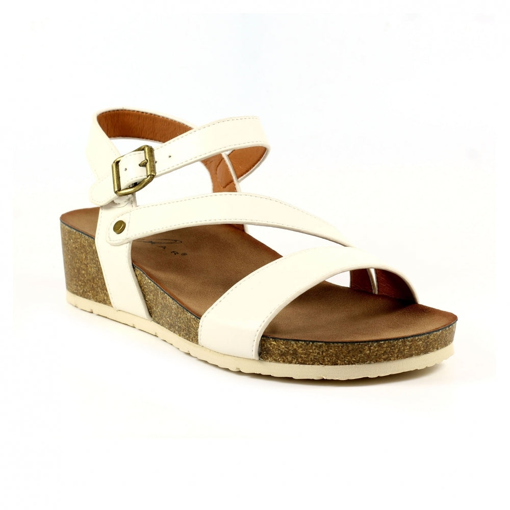 Lunar Cluster Women's Strappy Wedge Sandal White