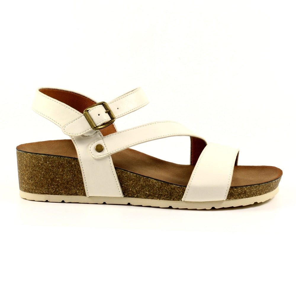 Lunar Cluster Women's Strappy Wedge Sandal White