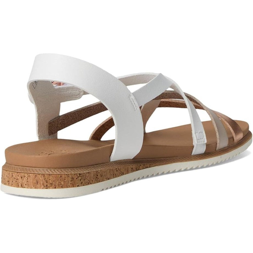 Skechers Bobs Desert Kiss Low Peak Rank Women's Ankle Strap Crossover Sandal White