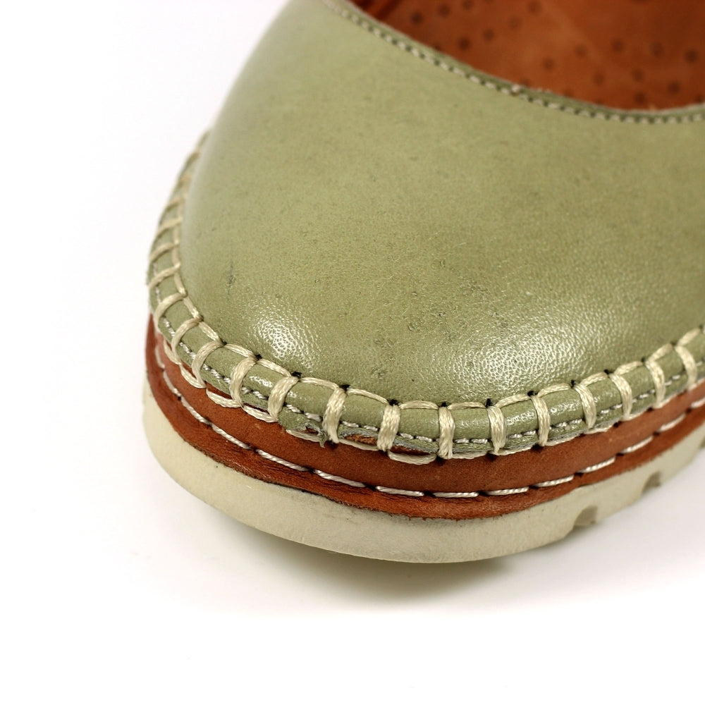 Lunar Dove Women's Slip On Leather Pump Khaki